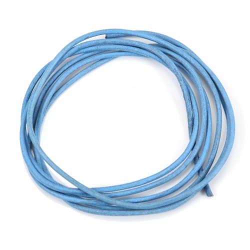 Blue Leather cord rounded goatskin 1.3mmx 1m