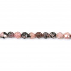 Rhodonite round shape faceted, 3mm quality B x 39cm