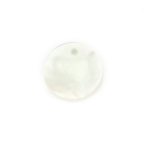 Pearl Shell white round flat 8mm x 2pcs