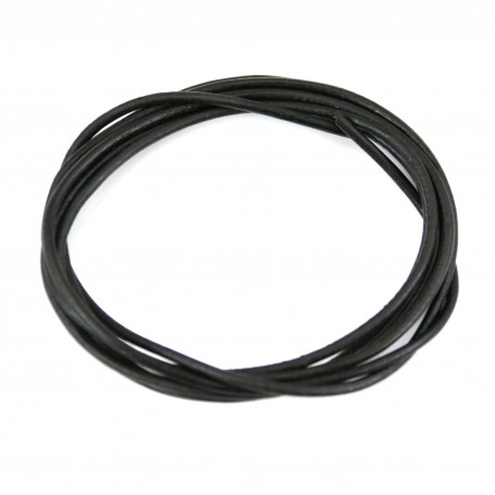 Black Leather cord rounded goatskin 1.3mm x 1m