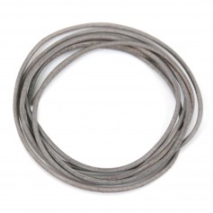 Grey goat leather ribbon 1.3mm x 1m