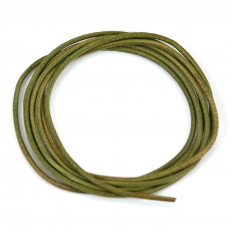 Olive Leather cord rounded goatskin 1.3mm x 1m