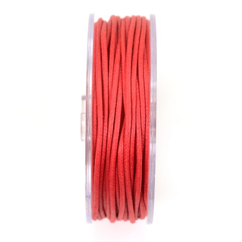 Cordón de algodón encerado rojo 1,5 mm x 20 m