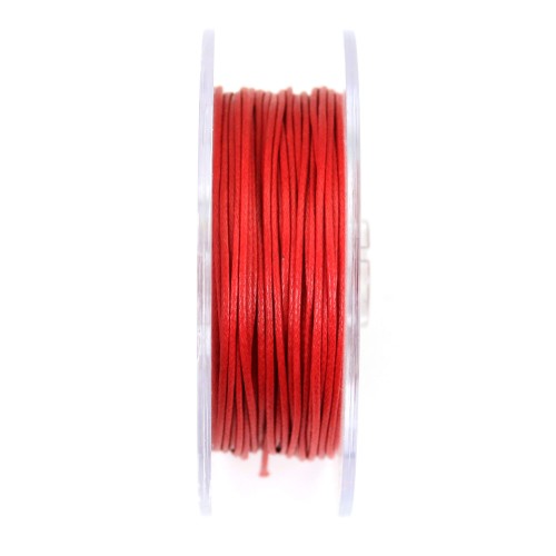 Cordón de algodón encerado rojo 1mm x 20m