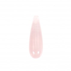Quartzo rosa semi-perfurado gota 7x23mm x 1pc