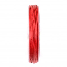 Red waxed cotton cord 0.8mm x 20m