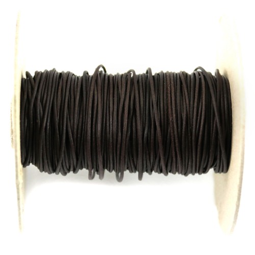 Black rounded buffalo leather cord 2.5mm x 1m