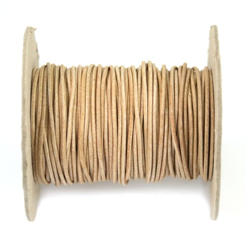 Natural rounded buffalo leather cord 1.6mm x 1m