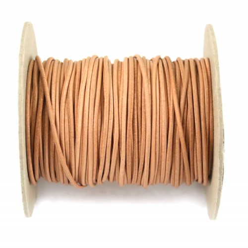 Natural rounded kangaroo hide cord x 1m