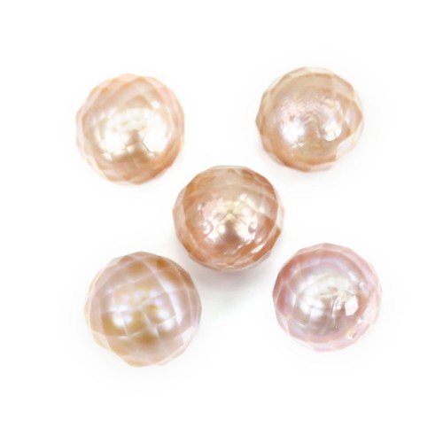Perla cultivada de agua dulce, blanca, redonda mosaico, 9-10mm x 1ud