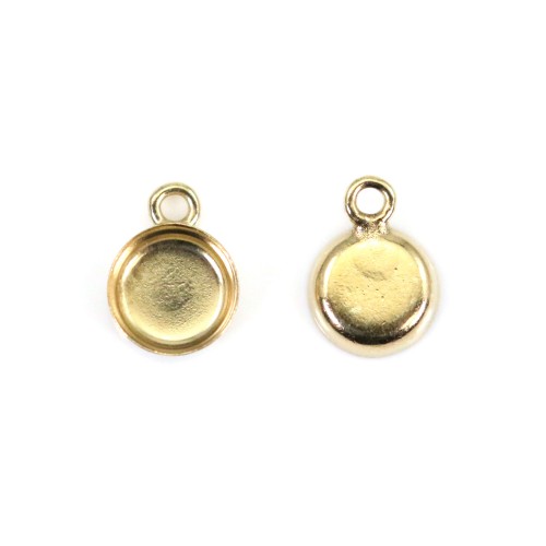 Gold Filled pendant set for round cabochon 4mm x 1pc