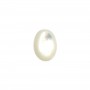 White oval mother-of-pearl cabochon 4x6mm x 2pcs
