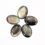 Grey oval mother-of-pearl cabochon 10x14mm x 1pc