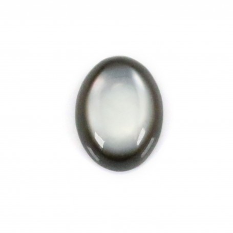 Grey oval mother-of-pearl cabochon 6x8mm x 1pc