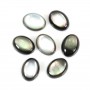 Grey oval mother-of-pearl cabochon 6x8mm x 1pc