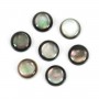 Round grey mother-of-pearl cabochon 8mm x 1pc