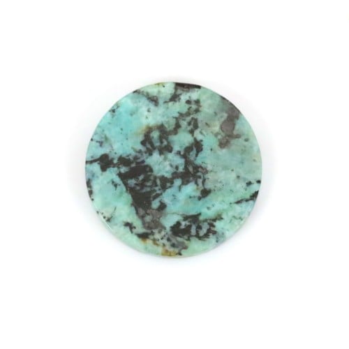 Cabochon Turquoise Africaine rond plat 20mm x 1pc