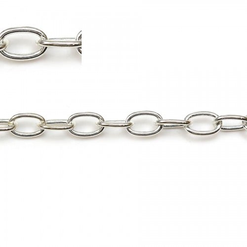 925 sterling silver oval chain 3x4x0.7mm x 50cm