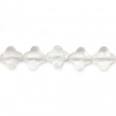 Faceted clover rock crystal 10mm x 40cm