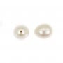 Perla di coltura d'acqua dolce, semiperforata, bianca, goccia, 6-7 mm x 1 pezzo