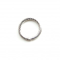Spiral Jumprings open silver tone 1.6x10mm x 100pcs