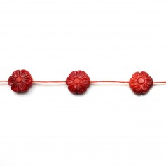 Bamboo Sea Red Flower 14mm x 1pc