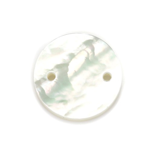 Madrepérola branca redonda plana 10mm x 2pcs