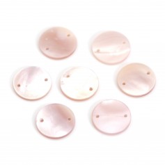 Round flat pink mother of pearl 10mm x 1pc