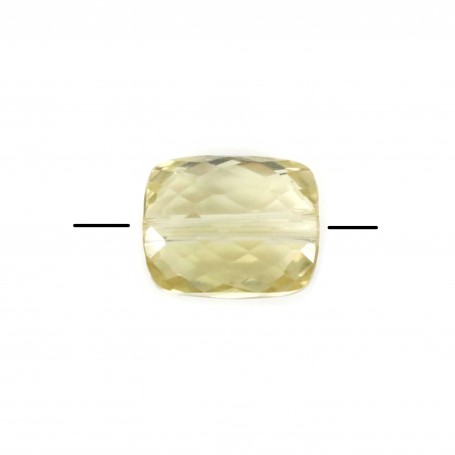 Lemon quartz rectangular faceted 8x10mm x 1pc