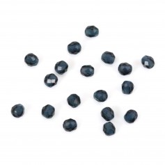Synthetic dark blue sapphire, in faceted round shape, 2mm x 10pcs
