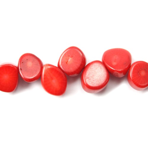 Seebambus rot gefärbt rund flach diverse 9-11mm x10St