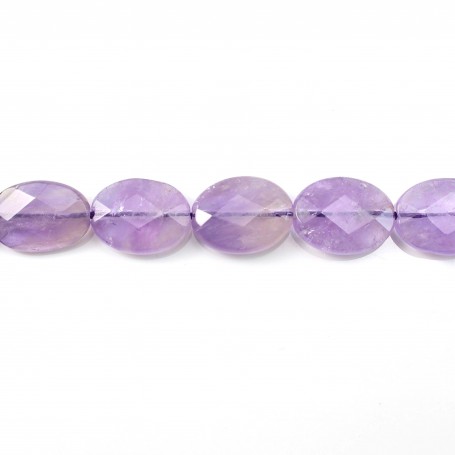 Clear Amethyst Faceted Oval 18x25mm x 40cm