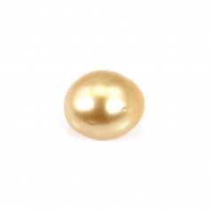 South Sea pearl, golden, olive/pear, 11-11.5mm x 1pc