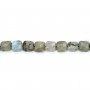 Labradorite grey, in a faceted squared shaped 6 mm x 39cm