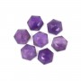 Amethyst faceted hexagon cabochon 10mm x 1pc