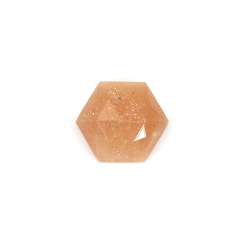 Sonnenstein Cabochon hexagonal facettiert 10mm x 1pc