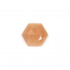 Sonnenstein Cabochon hexagonal facettiert 10mm x 1pc