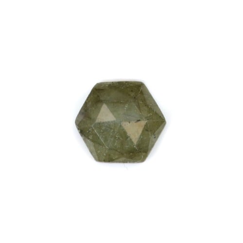 Cabochon Labradorite hexagone facetté 10mm x 1pc