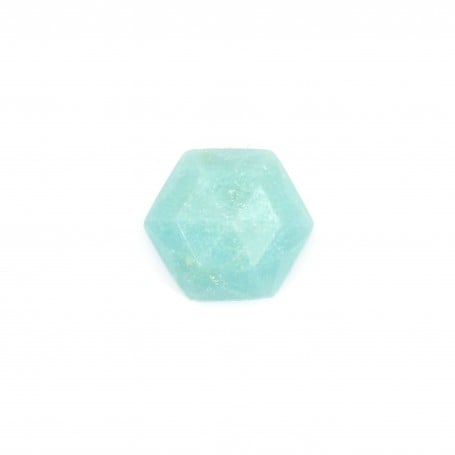 Amazonite faceted hexagon cabochon 10mm x 1pc