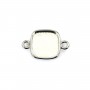Spacer for 9mm square cabochon - Silver x 1pc