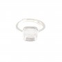 Verstellbarer Ring für quadratischen Cabochon 9mm - 925er Silber x 1Stk