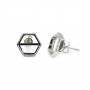 Ohrring für Hexagon-Cabochon 10mm - Silber x 2pcs