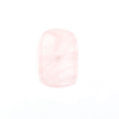 Cabochão retangular de quartzo rosa 13.5x20mm x 1pc