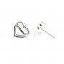 Earring for heart cabochon 9x10mm - Silver 925 x 2pc