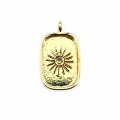 Pendant holder for rectangle & round cabochon - Gold x 1pc