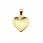 Heart cabochon pendant 9x10mm - Gold x 1pc