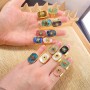Ring for rectangle & round cabochon - Gold x 1pc