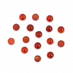 Round red Agate cabochon 3mm x 4pcs