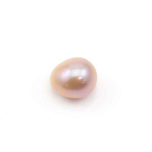 Perle de culture d'eau douce semi-percé, ovale mauve, 7.5-8mm x 1pcs