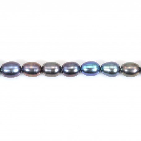 Dark blue oval freshwater pearls 5.5-6mm x 10pcs